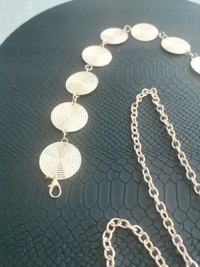 Ceinture Métal femme dorée cercles spirales - photo numéro 2
