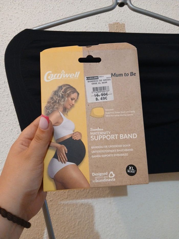 Bandeaux de grossesse elastique noir taille xl - photo numéro 3