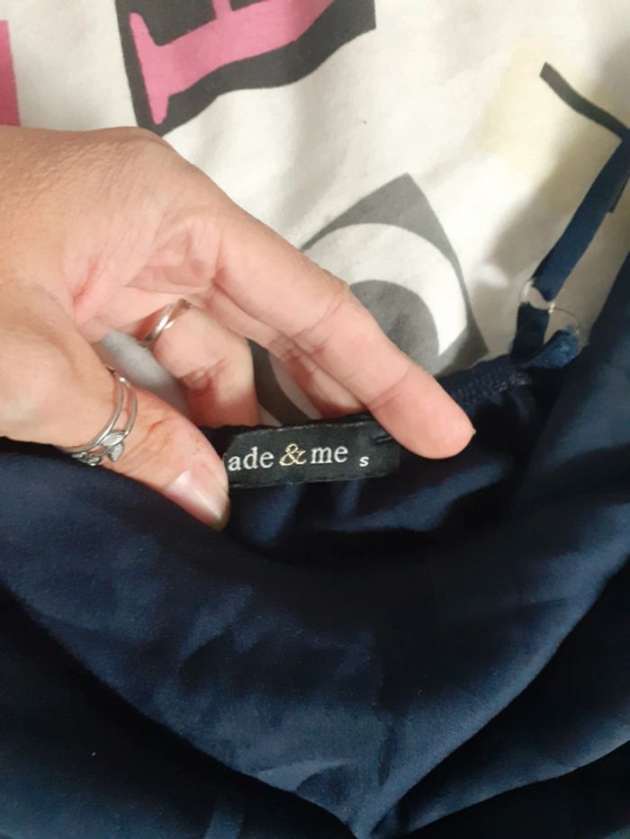 Robe asymétrique bleu marine S - photo numéro 4