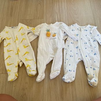 Lot de 3 pyjamas léger - 1 mois