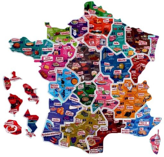 Magnet carte de France pour puzzle département de France