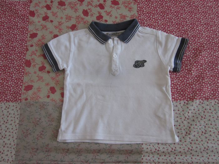 Polo manches courtes blanc 18 mois
