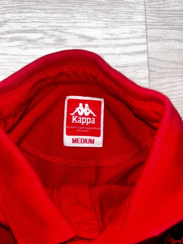 Polo rouge homme Kappa logo brodé vintage streetwear taille M 67 casual sport rétro - photo numéro 6