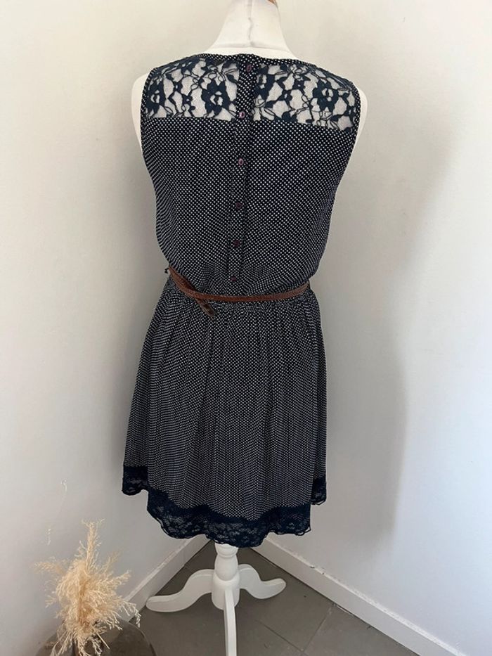 Robe marine à pois cintrée Zara M Achat occasion Robes d'été