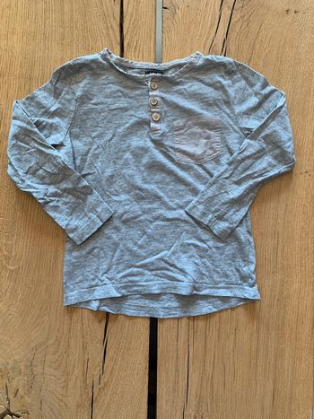 Tee-shirt manches longues gris garçon 5 ans Kiabi