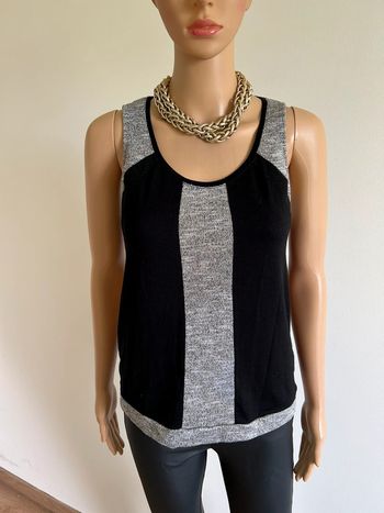 Top noir et gris pailleté sans manches Morgan taille S TBE