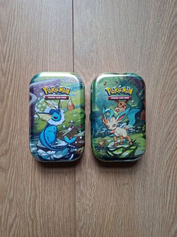 Lot de 2 Mini-tins Pokémon Ev8.5 (Aquali et Phyllali)