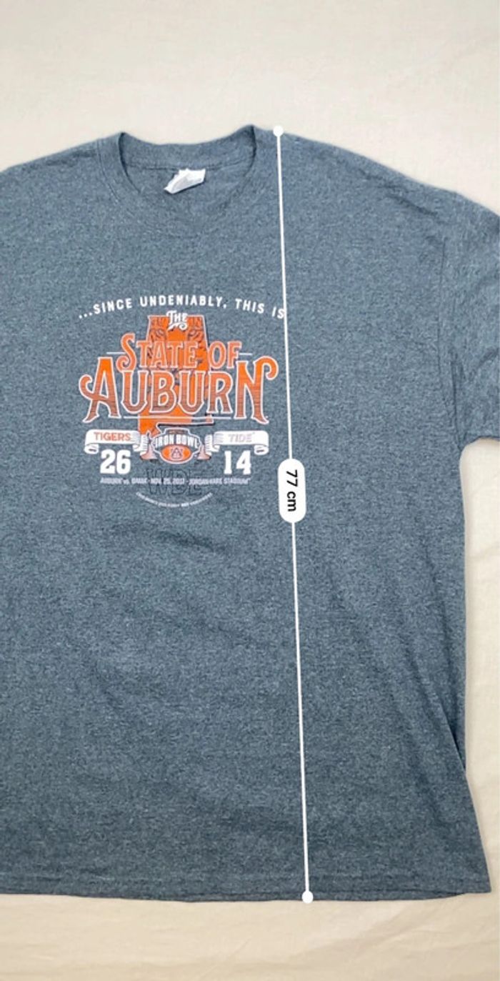 T-shirt imprimé sport USA Iron Bowl, homme, été, manches longues, gris XL - photo numéro 4