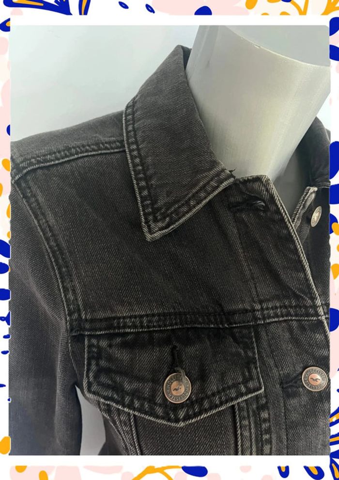 Veste en jean noir Hollister – Taille XS – Intemporelle & stylée - photo numéro 2