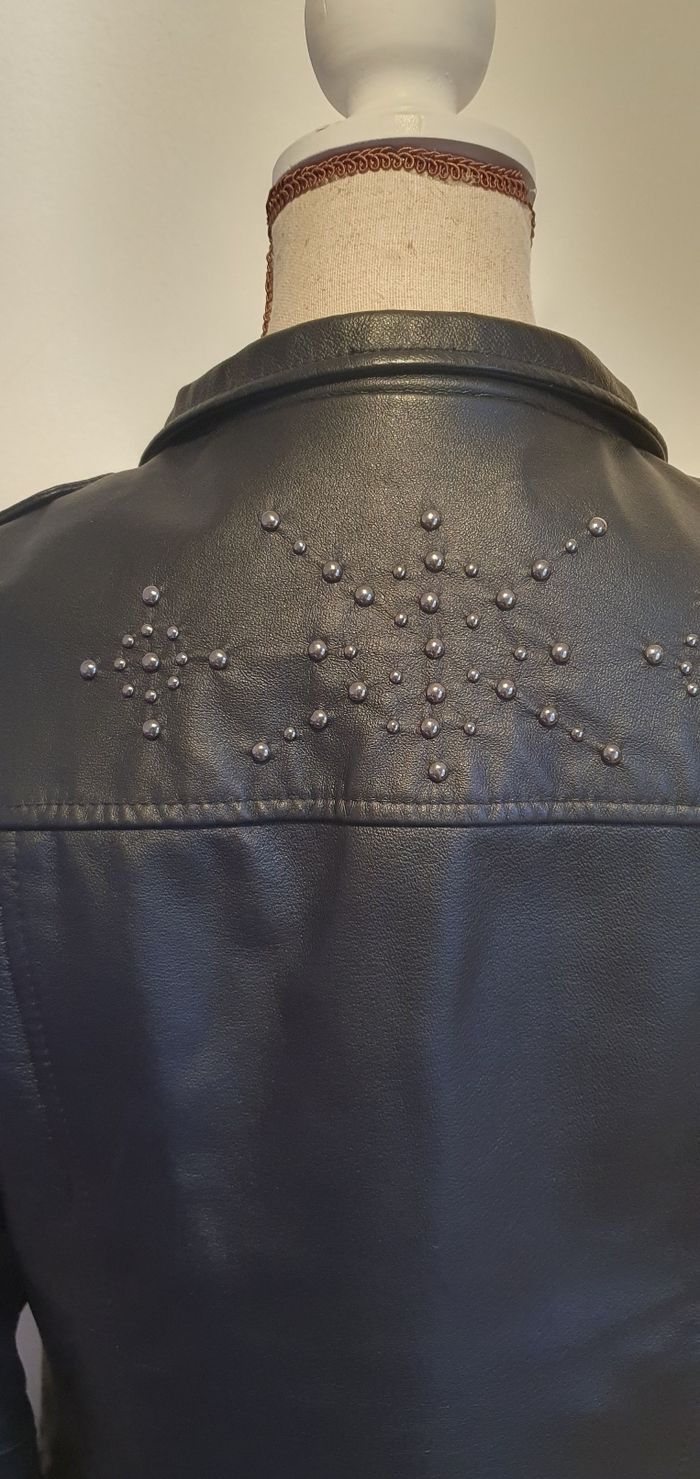 Veste femme style perfecto cuir véritable - photo numéro 9