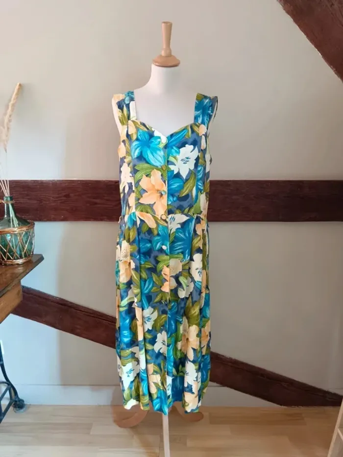 Robe débardeur jupon fleurie - photo numéro 5