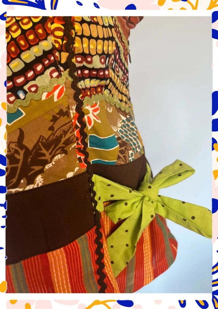 🌟 Débardeur Paul Brial – Taille 2 – Neuf avec étiquette – Motif marron, orange & vert 🌟 - photo numéro 3