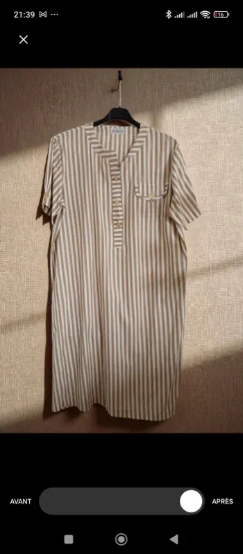 Robe ample rayée beige LaurAllem taille M