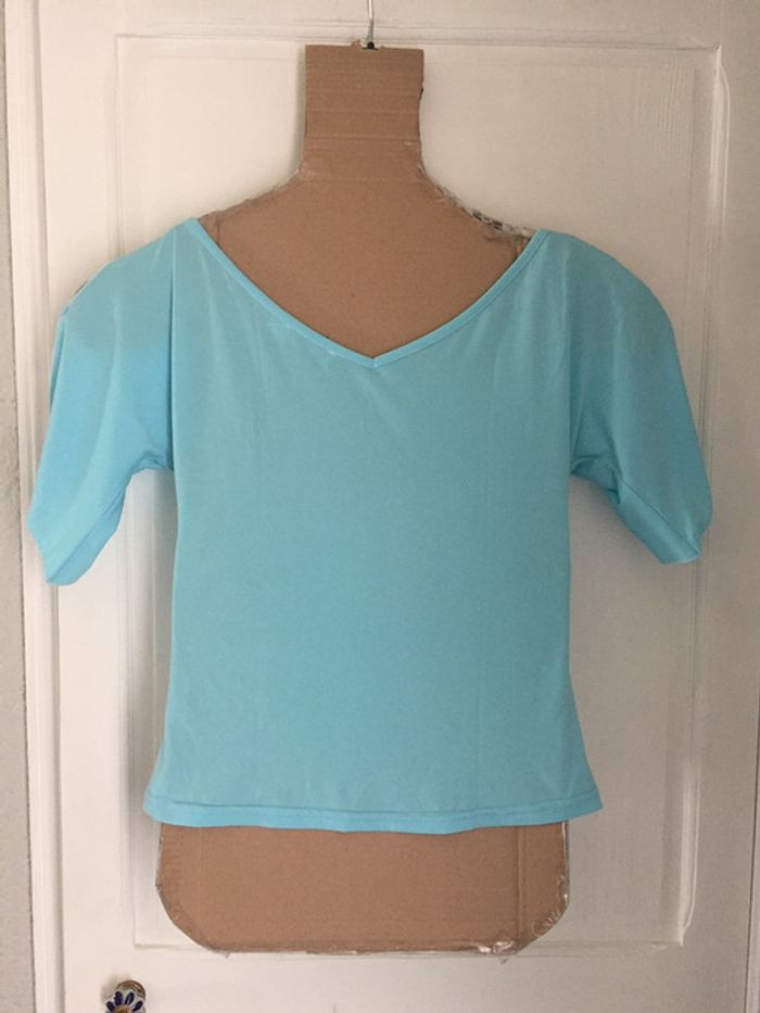 353-Haut turquoise T 38/40- M/L - photo numéro 2