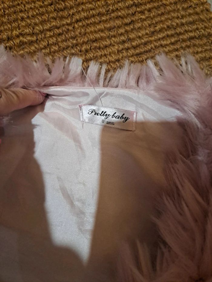 Gilet fourrure synthétique sans manche rose poudré fille 8 ans - photo numéro 4