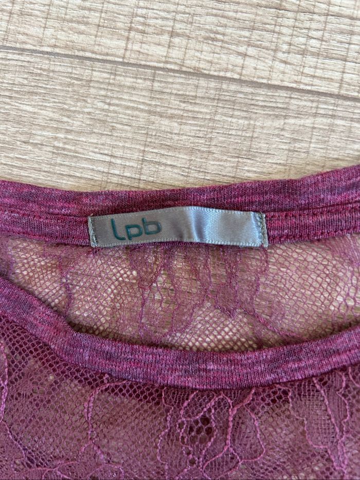 Haut bordeaux avec dentelle LPB Woman taille M bon état - photo numéro 9