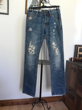 Vintage jean homme femme destroyed ripped
