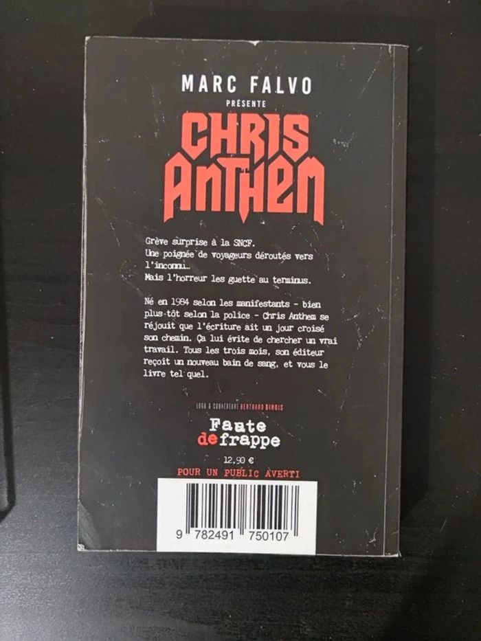 Livre dédicacé Chris Anthem Terreur terminus - photo numéro 2