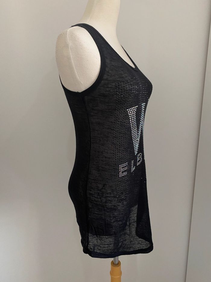 Top débardeur noir à strass Millenium - photo numéro 2
