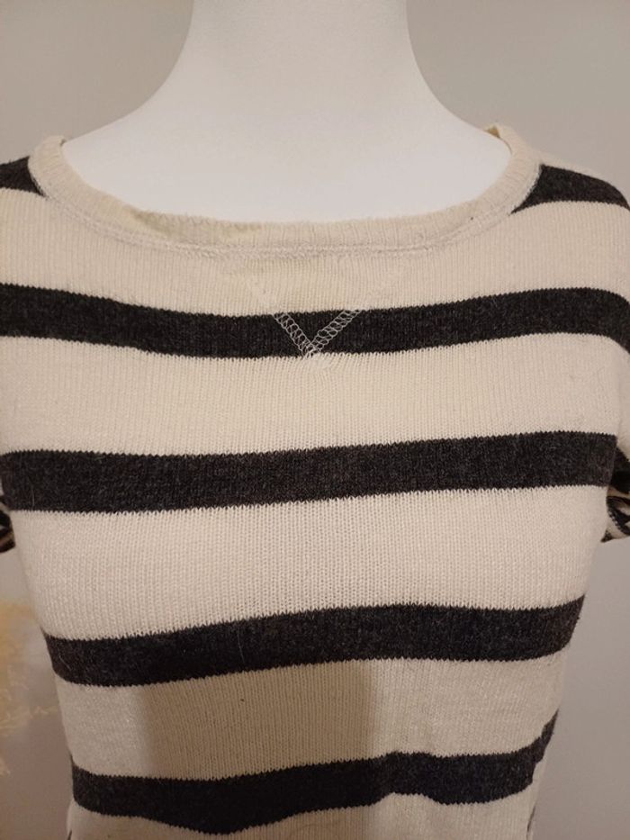 Pull rayé à manches courtes Pimkie taille M 38 - photo numéro 2
