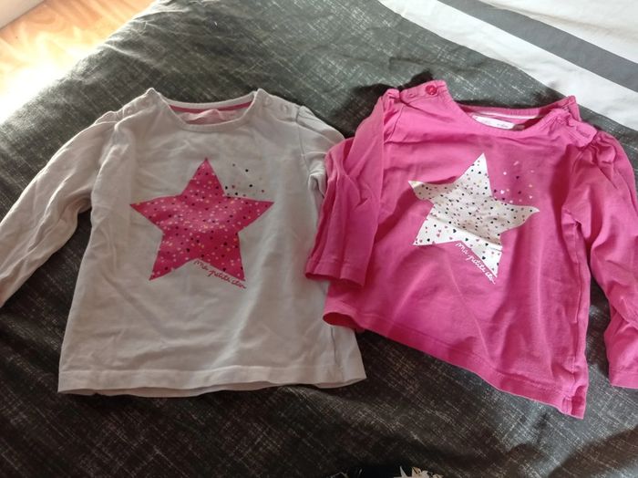 Lot de 2 hauts manches longues 18 mois