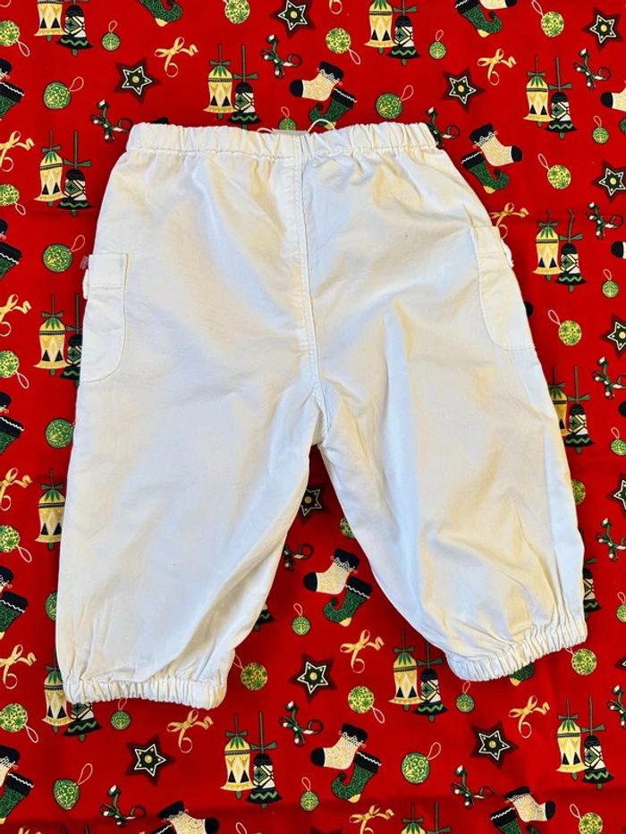 Pantalon Petit Bateau blanc 6 mois NAE (12€) - photo numéro 2