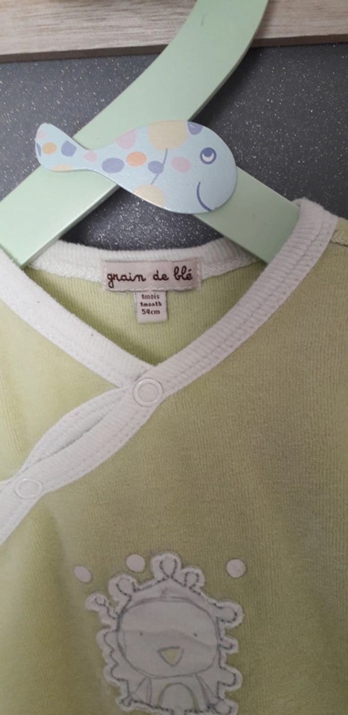 Pyjama velours mixte 1 mois - photo numéro 4