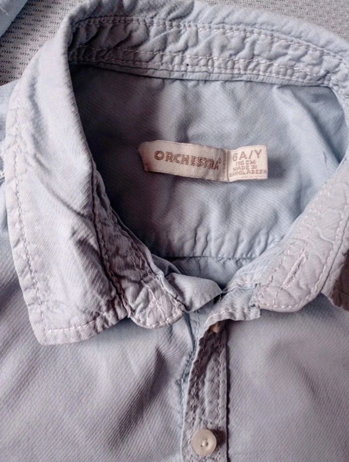 Chemise coton bleu clair 6 ans - photo numéro 2