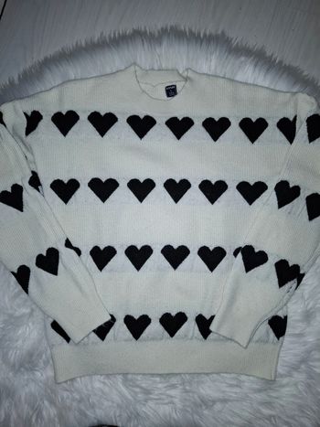 Pull en laine  motif cœur