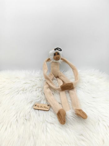 Petite peluche doudou Singe Beige blanc Scratch