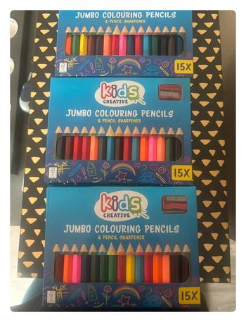 Lot de 3 boîtes de crayons de couleurs