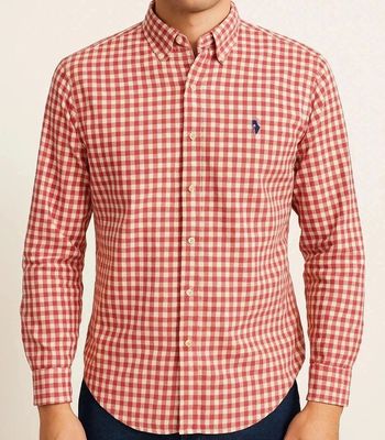 Chemise vintage Ralph Lauren à carreaux rouges – Slim Fit – Taille L – Style Y2K & Old Money