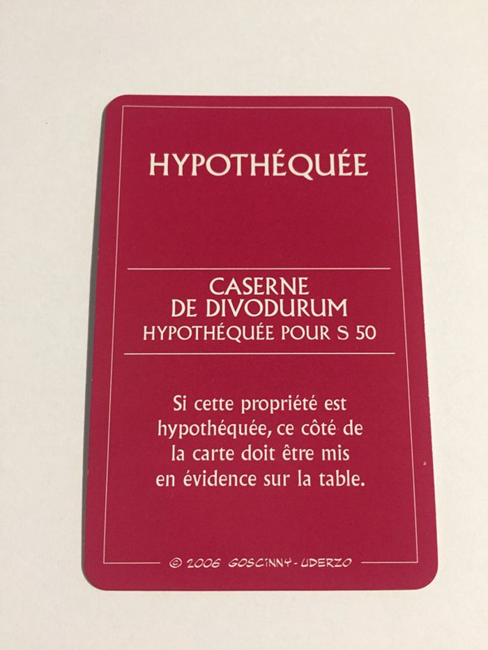 Carte Caserne de divodurum pièce jeu de société Monopoly le tour de Gaule d'Astérix Hasbro #A53 - photo numéro 2