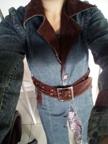 Longue veste en jean