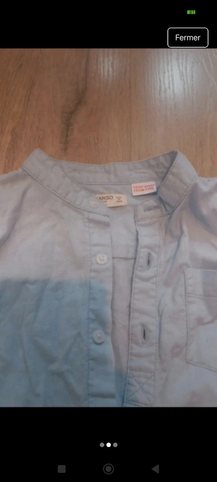 Chemise manche longue col Mao taille 3 / 4 ans - photo numéro 2