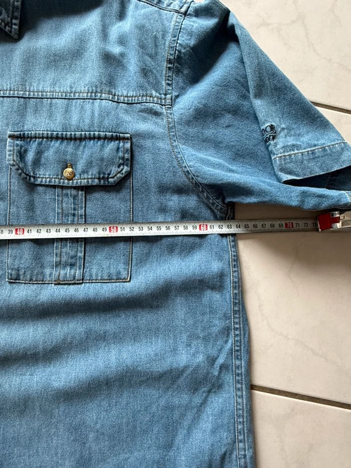Chemise jean denim adventure vintage USA manches courte XL top état - photo numéro 6
