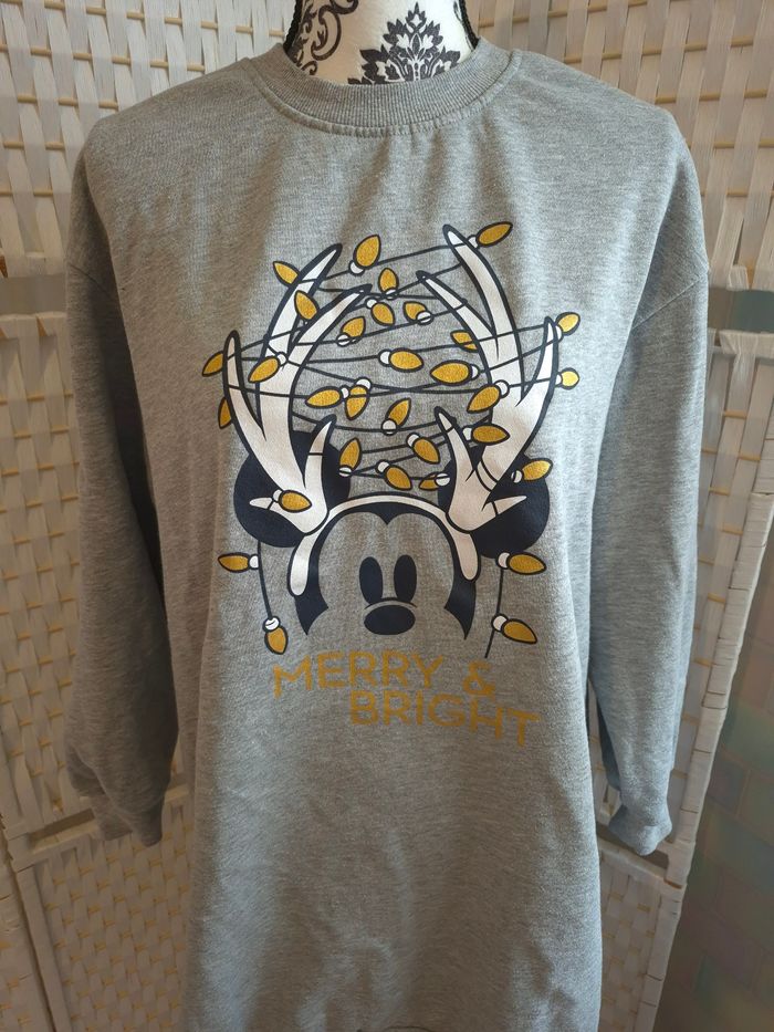 Jolie robe pull Disney Mickey de noël "Merry & Bright" gris - TM / 38/ 40 - photo numéro 5
