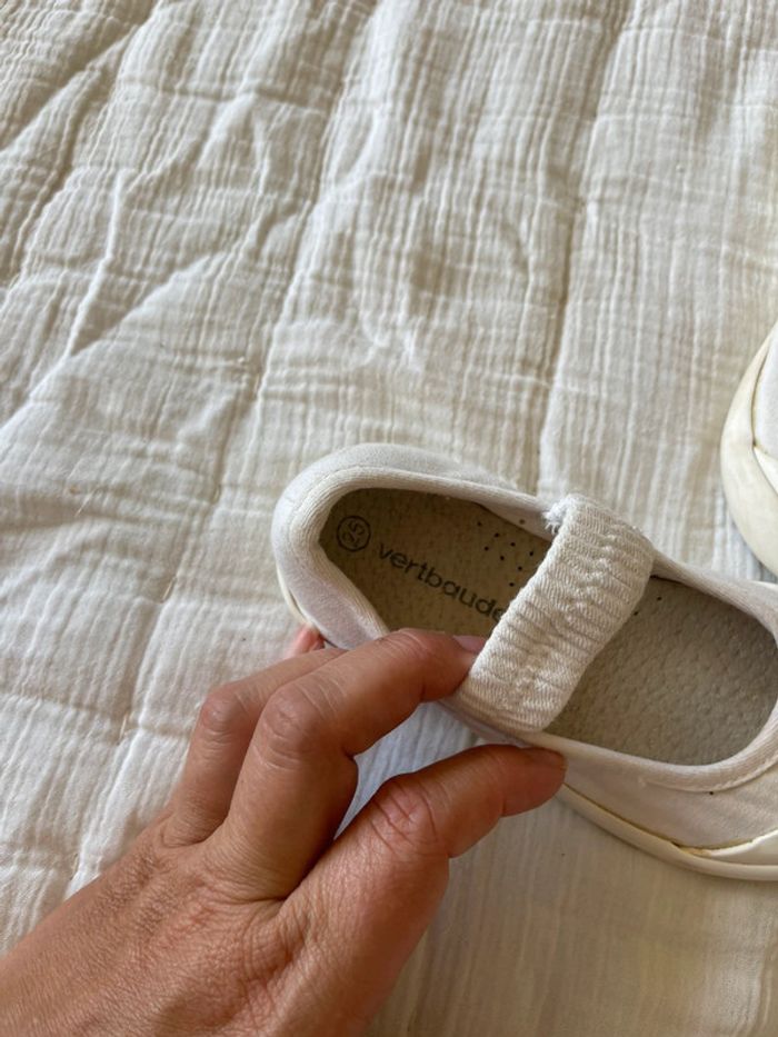 Ballerine Basket blanche élastique - Vertbaudet - photo numéro 5