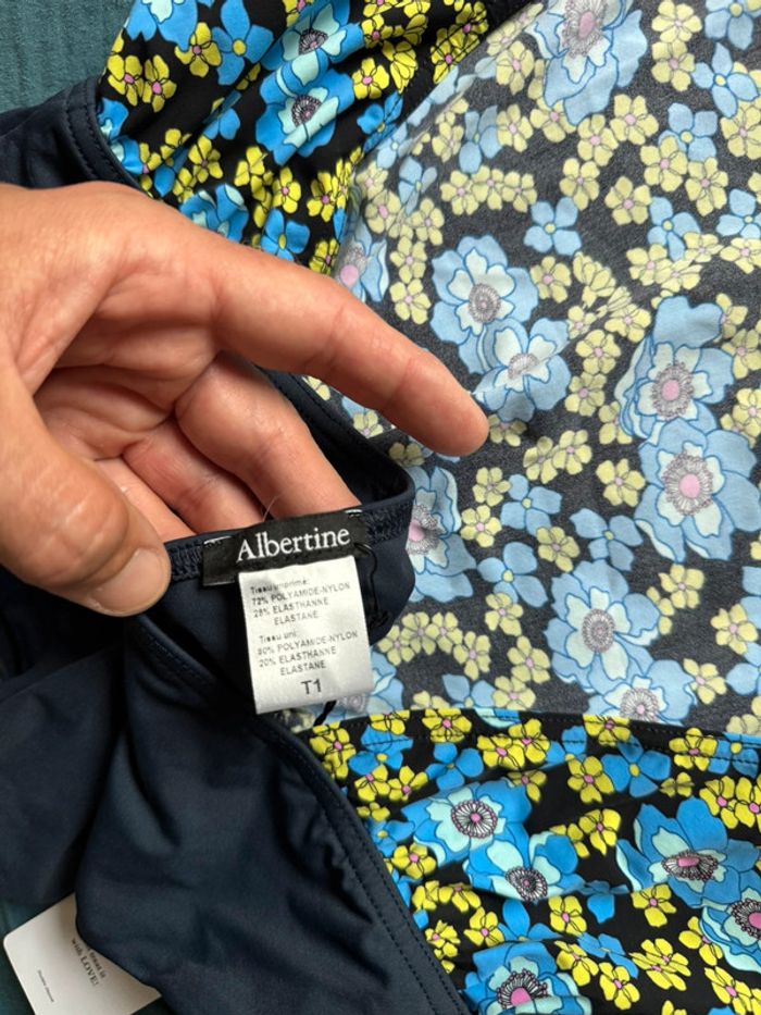 Maillot de bain 1 pièce Albertine “Nico” Blue Flowers – Taille 1 - photo numéro 4