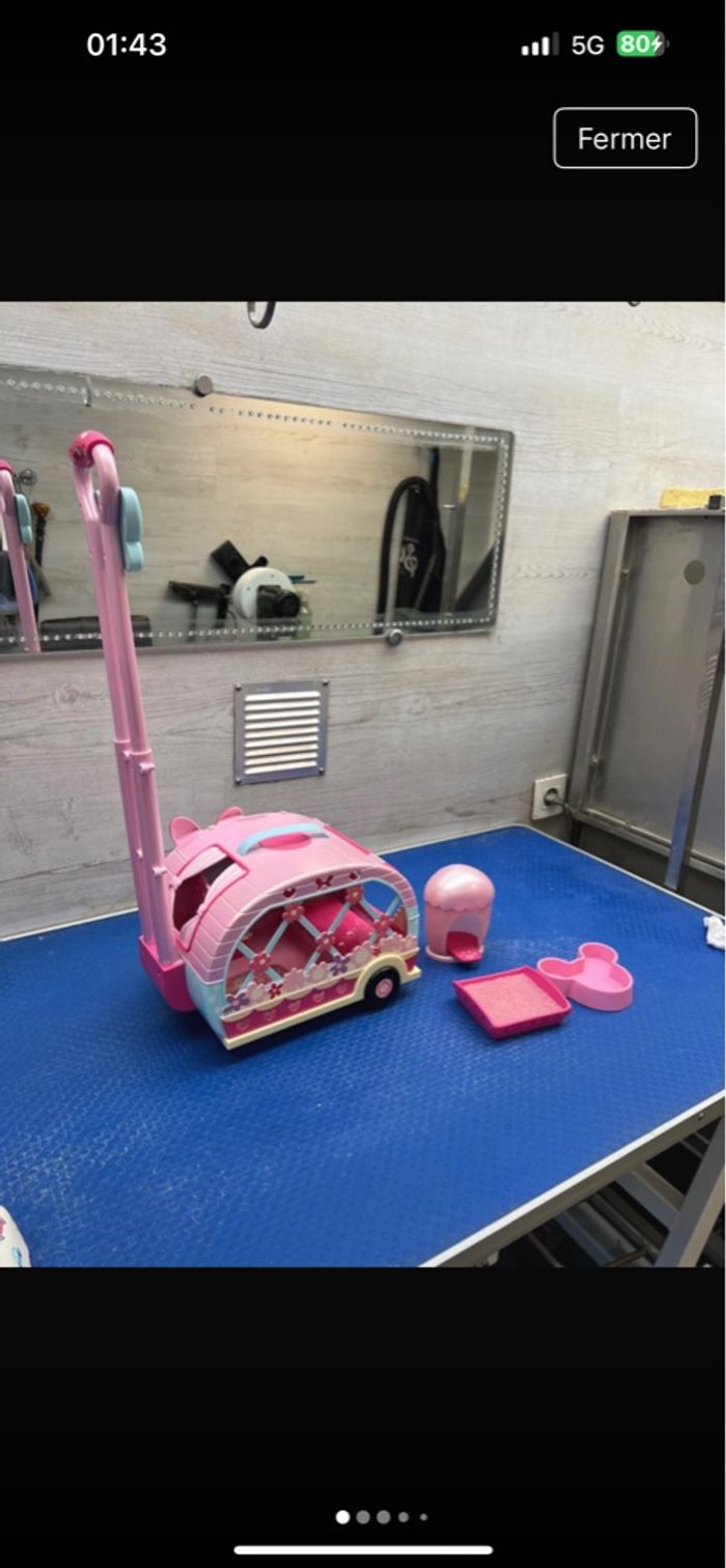 Jouet chariot roulette Minnie Disney chat figaro