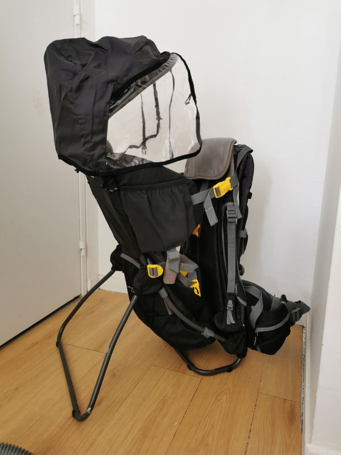 Porte bébé randonnée DEUTER Kid confort, étriers reposes pieds, protège soleil et pluie - photo numéro 7