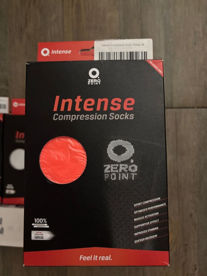 Chaussettes de running triathlon Zero Point Intense – Taille M – Couleur orange – Neuf  ni - photo numéro 9