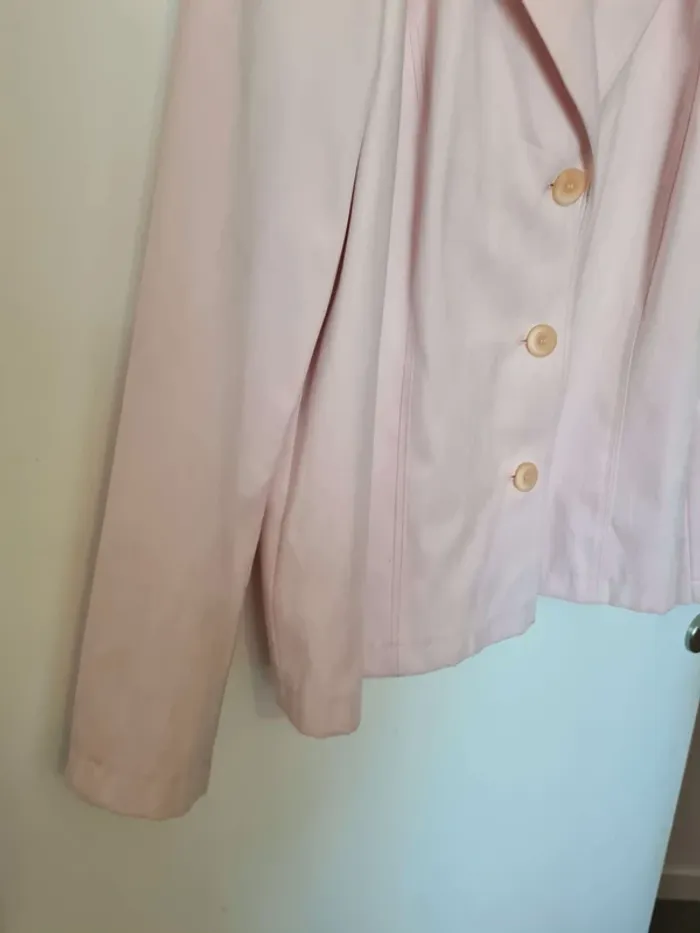 Blazer style daim / velour rose taille 46 - photo numéro 3