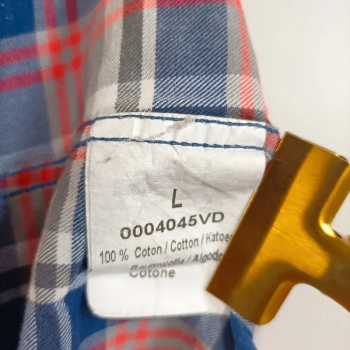 Chemise à carreaux bleu rouge gris Crossways 100 % coton taille L A902 - photo numéro 4