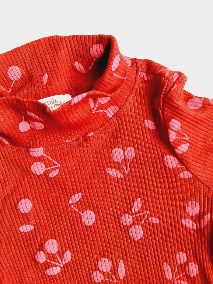 Vêtement fille tee-shirt manches longues cerises Du pareil au même DPAM 4 ans - photo numéro 2