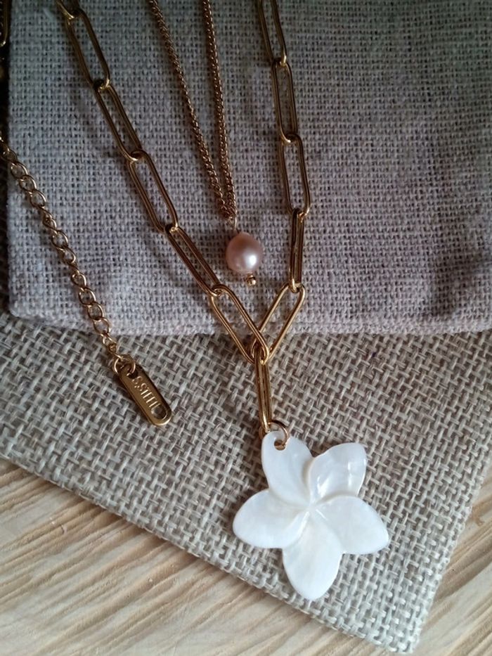 Collier double acier n'a'c'r'e naturelle - photo numéro 3
