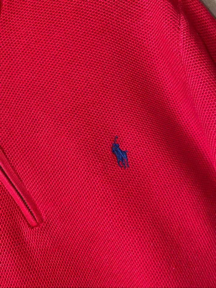 Pull demi-zip Ralph Lauren rouge - Taille S - Pima Coton - Très bon état - photo numéro 5