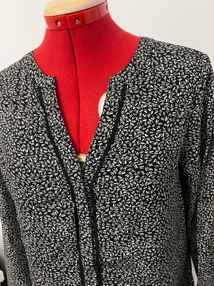 Blouse manches longues noir et blanc By Mo