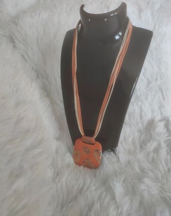 Collier pendentif orange à cœur Y2K - 2000/2010