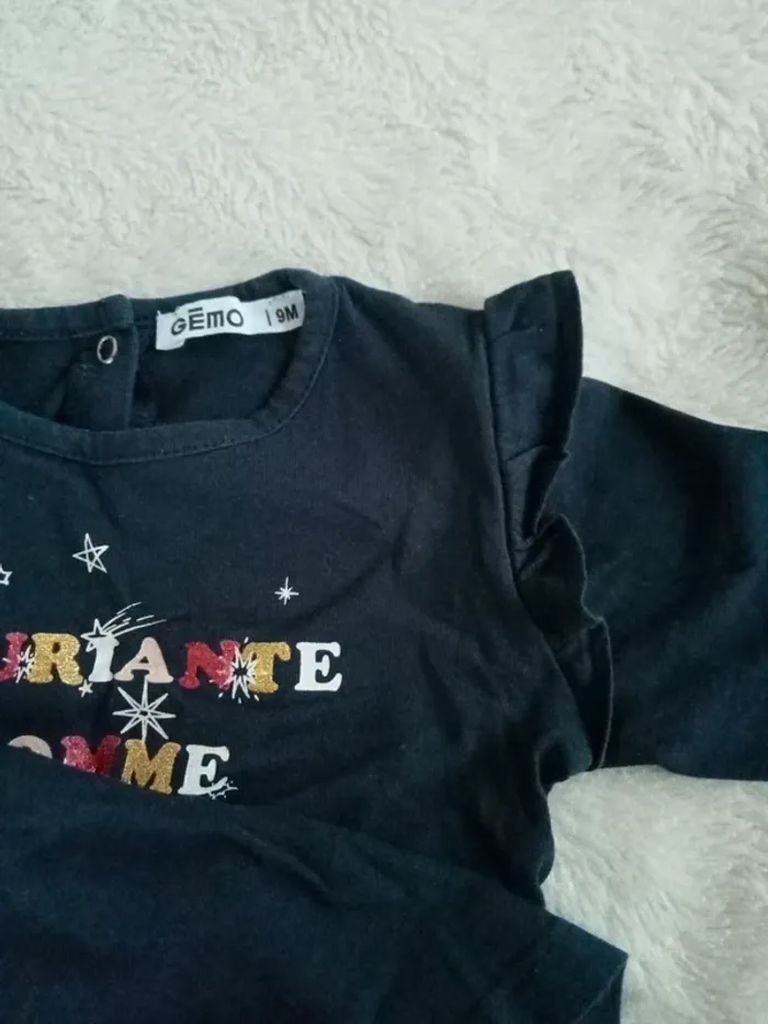 Jean + T-shirt manches longues 9 mois - photo numéro 8